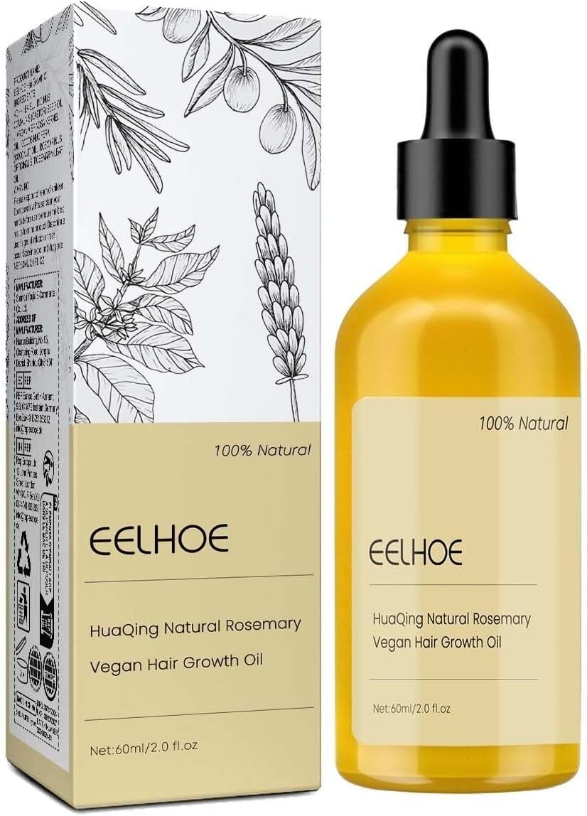 Huile de croissance naturelle des cheveux YUUCANGH 60 ML, huile de romarin biologique végétalienne Eelhoe.
